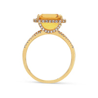 Cushion Cut Citrine Birthstone Ring