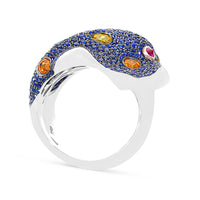 Blue Sapphire Stingray Cocktail Ring