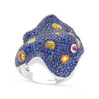 Blue Sapphire Stingray Cocktail Ring
