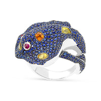 Blue Sapphire Stingray Cocktail Ring