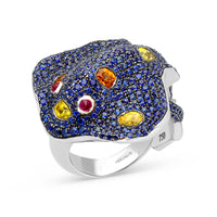 Blue Sapphire Stingray Cocktail Ring
