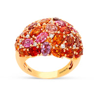 Orange Sapphire Mix Dome Statement Ring