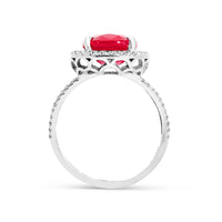Oval Cut Red Ruby Birth Stone Split Shank Ring