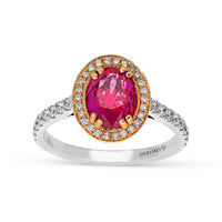 Oval Cut Pinkish Red Ruby Ring - 2.5 Carat