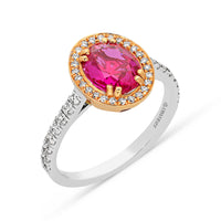 Oval Cut Pinkish Red Ruby Ring - 2.5 Carat