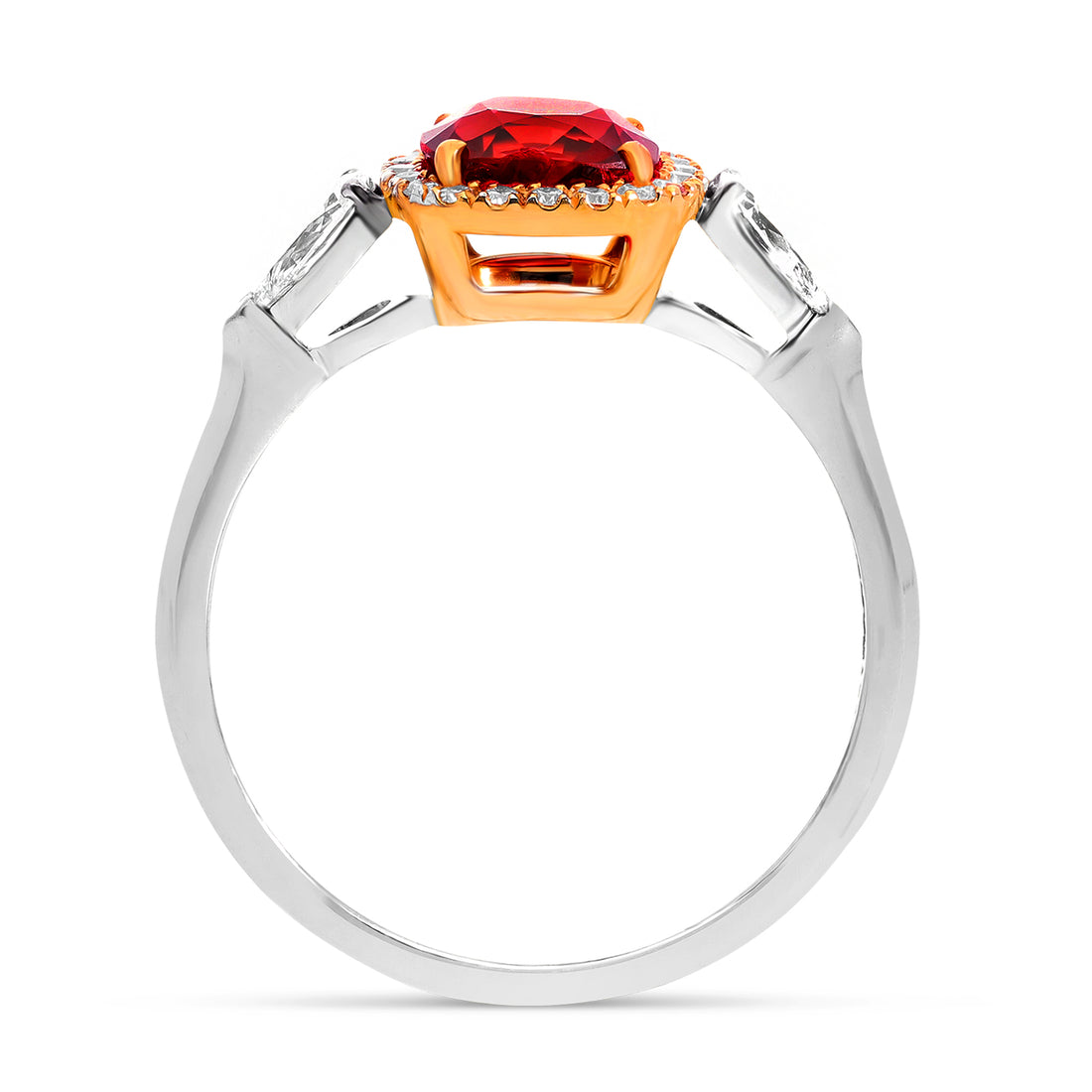 Red Spinel Three Stone Ring - 1.7 Carat