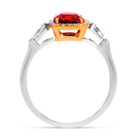 Red Spinel Three Stone Ring - 1.7 Carat