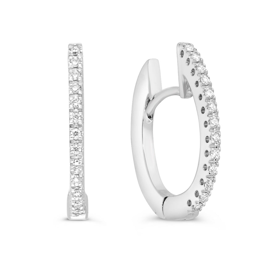 Hoop Earrings with .15 Carat Diamonds