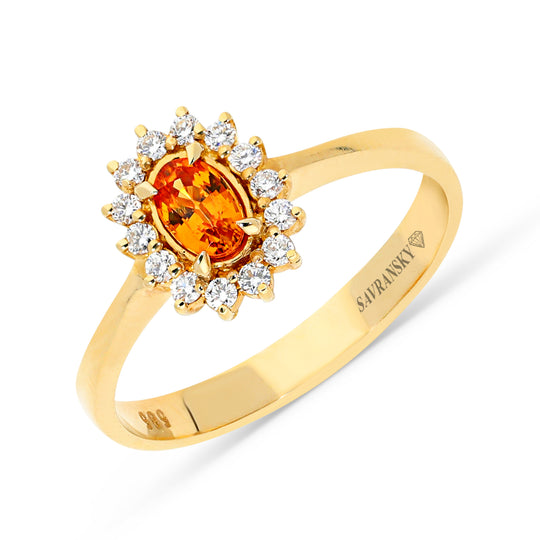 Sapphire Flower Shaped Birthstone Ring