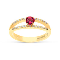 Birthstone Purple Sapphire Split Shank Ring