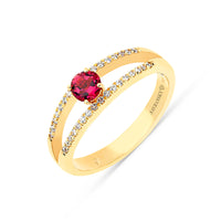 Birthstone Purple Sapphire Split Shank Ring