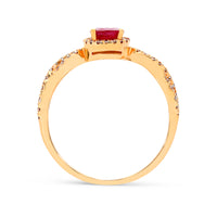 Rose Gold Pear Shaped Ruby Engagement Ring - 1.13