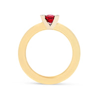 Oval Cut Natural Ruby Diamond Detail Four Prong Birthstone Ring