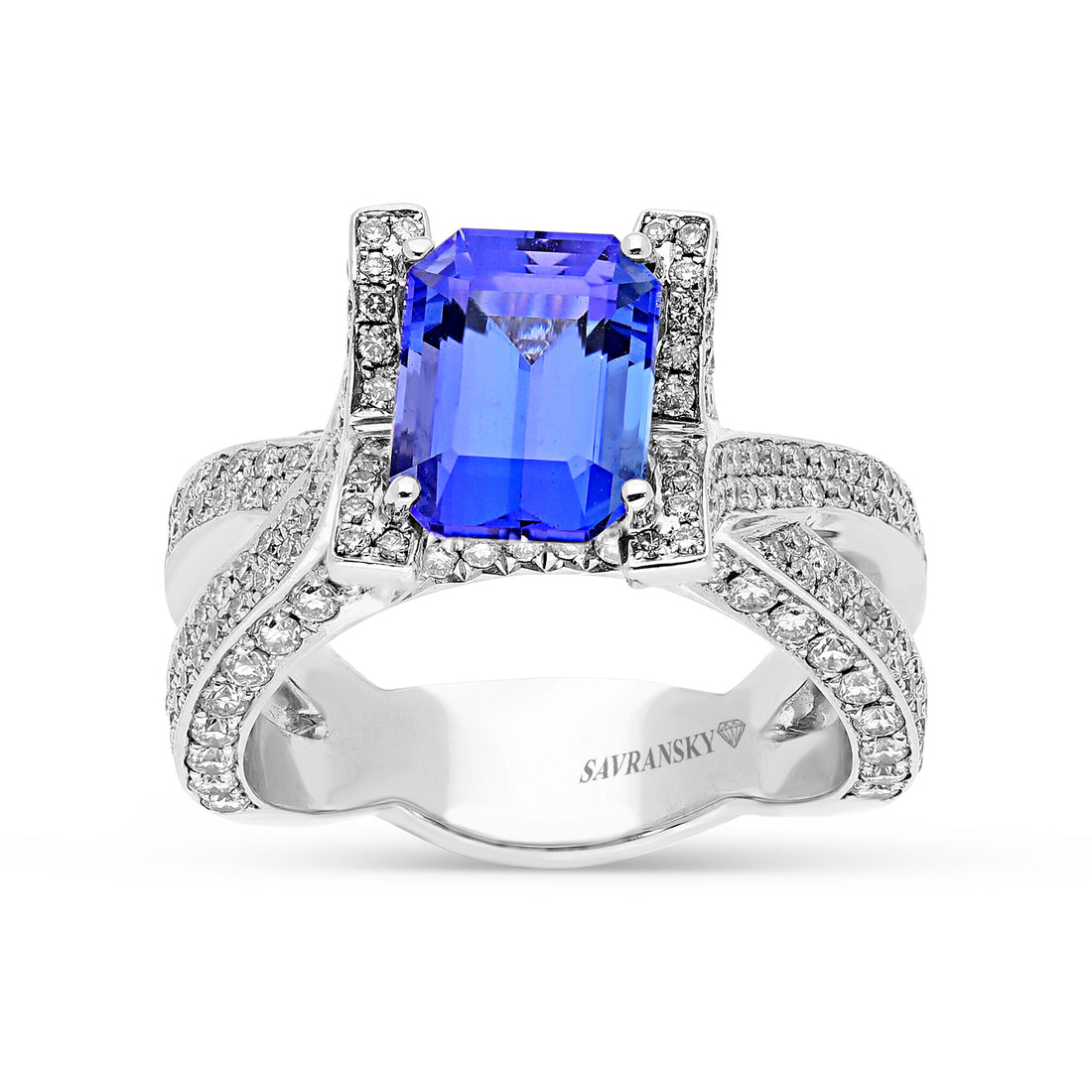 Emerald Cut Tanzanite Ring - 5.74 Carat