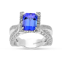Emerald Cut Tanzanite Ring - 5.74 Carat