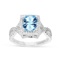 Cushion Cut Aquamarine Ring - 3 Carat
