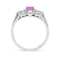 Pink Sapphire Flower Shaped Ring - 1.6 Carat