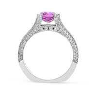 Pink Sapphire Split Shank Ring - 4.42 Carat