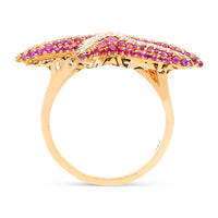 Pink Sapphire and Diamonds Starfish Ring