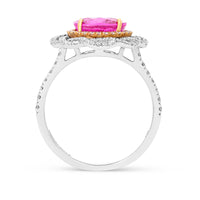 Pink Sapphire Flower Shaped Ring - 4.1 Carat