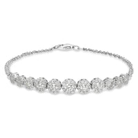 Halo Circle Tennis Bracelet - 2.46 Carat