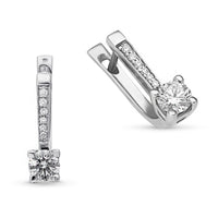 Round Brilliant Cut Diamond Square Earring - 1.3 Carat