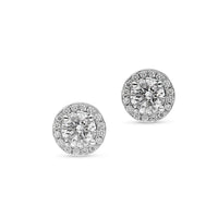 Halo Round Diamond Studs - 1.2 Carat