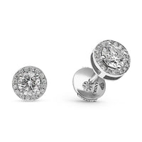 Halo Round Diamond Studs - 1.2 Carat