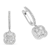 Diamond Clover Drop Earrings - 1.2 Carat