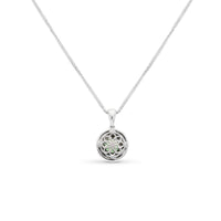 Diamond Halo Green Tourmaline Pendant Necklace - 1.4 Carat