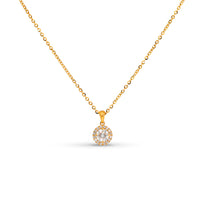 Classic Halo Pendant Diamond Necklace - .49 Carat