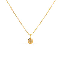 Classic Halo Pendant Diamond Necklace - .49 Carat