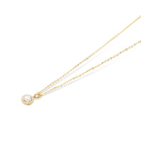 Classic Halo Pendant Diamond Necklace - .49 Carat