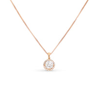 1.12 diamond Halo pendant 18k Rose gold