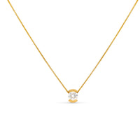 Classic Diamond Pendant in a Half Bezel Invisible Pave Setting - .6 Carat