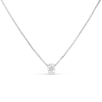 Classic Diamond Pendant in a Half Bezel Setting - .76 Carat