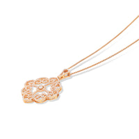Rose Gold Filigree Diamond Pave Pendant - 1.49 Carat