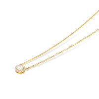Yellow Gold Classic Diamond Halo Pendant - .70 Carat