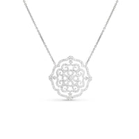 1.40 carat Mandala diamond pendant necklace in 18k White Gold