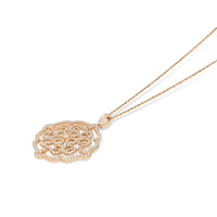 Rose Gold Filigree Diamond Pave Pendant - 1.4 Carat