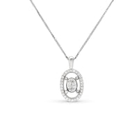 Oval Invisible Setting Diamond Necklace - 1 Carat