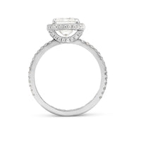 Split Shank Solitaire Hidden Halo Radiant Engagement Ring