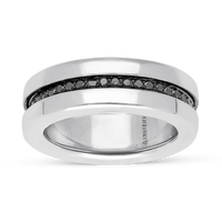 Spinning Wedding Band Ring in Black Diamonds