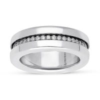 Spinning Wedding Band Ring in Black Diamonds