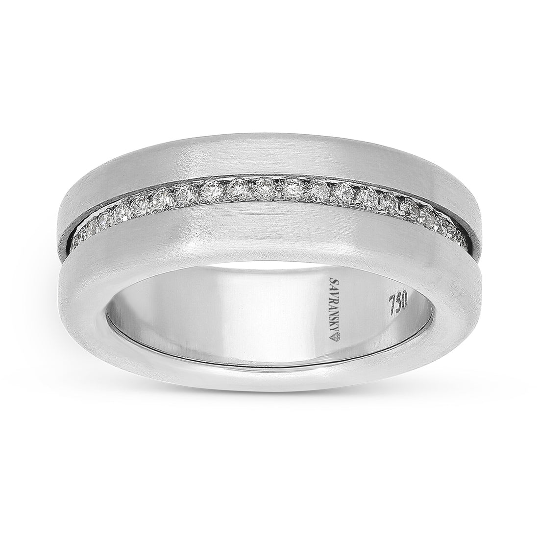 Spinning Wedding Band Ring in White Diamonds