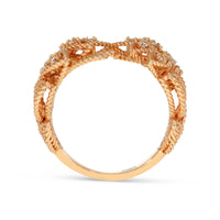 Leafy Rose Gold Diamond Open Rose Gold Ring
