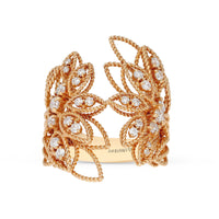 Leafy Rose Gold Diamond Open Rose Gold Ring