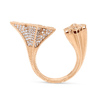 Four Leaf Clover Open Shank Ring in Rose Gold