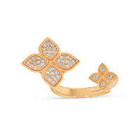 Four Leaf Clover Open Shank Ring in Rose Gold