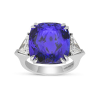 Extra Large Cushion Cut Natural Violet Blue Tanzanite - 14.8 Carat